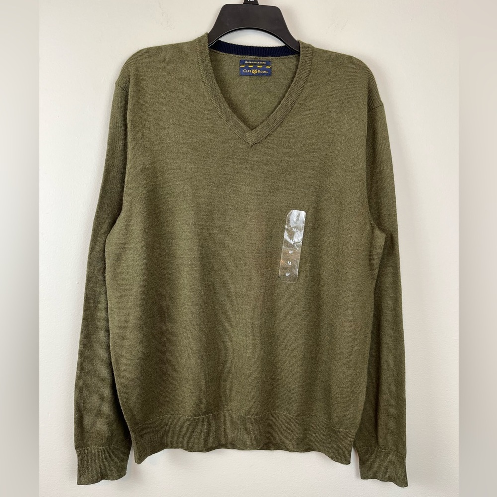 NWOT Club Room Wool Blend Men’s V-Neck Pullover Size M